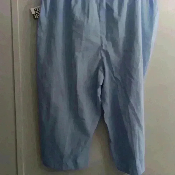"JENO NEUMAN "NWT Light Blue Short Length Capri Pants Size 24W‎ Petites - Picture 4 of 5